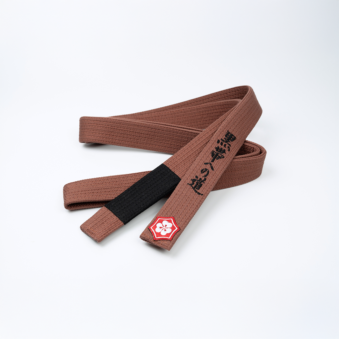 THE ROAD TO BLACK EDITION — KAZE brown belt with black embroidery