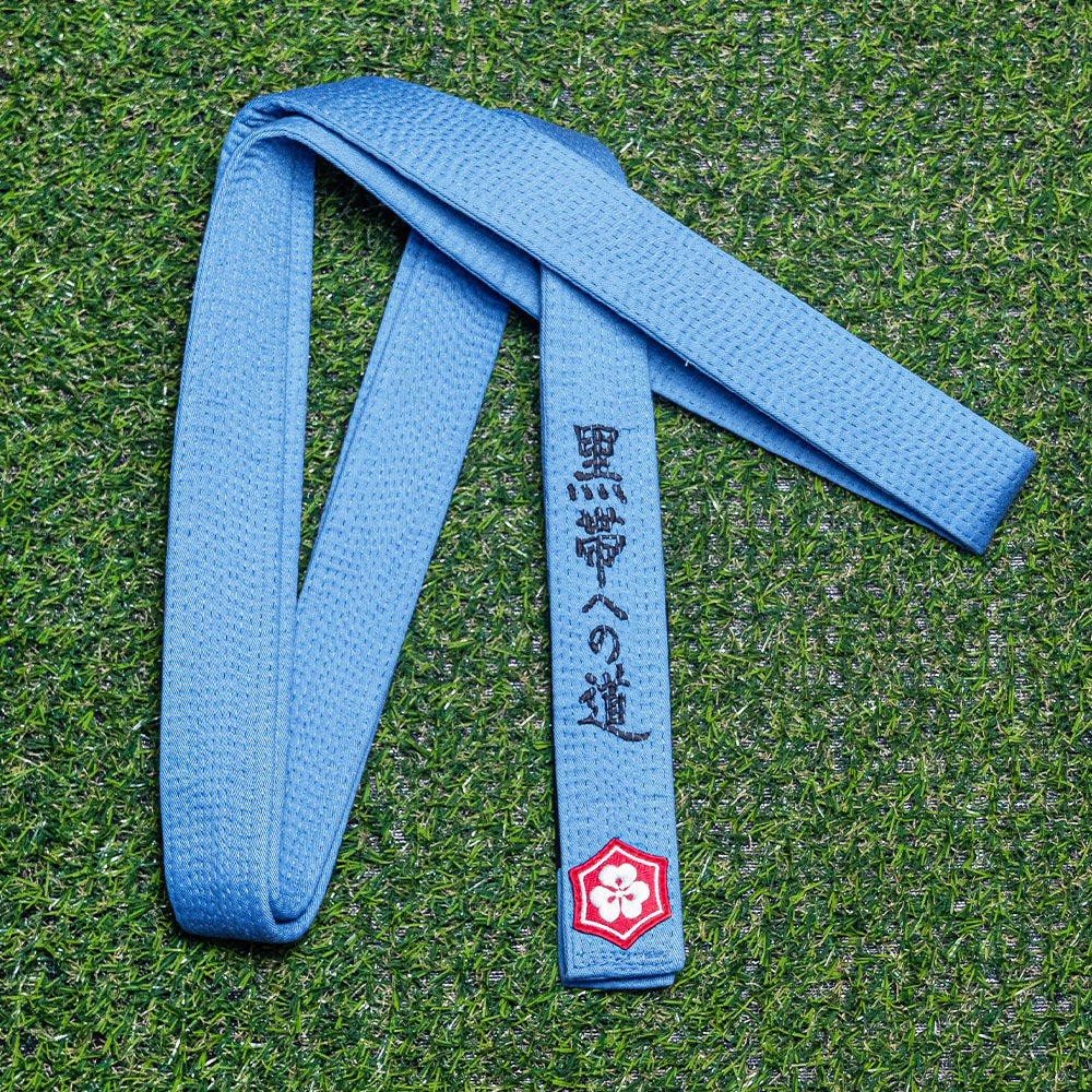 THE ROAD TO BLACK EDITION — CLASSIC blue belt with black embroidery