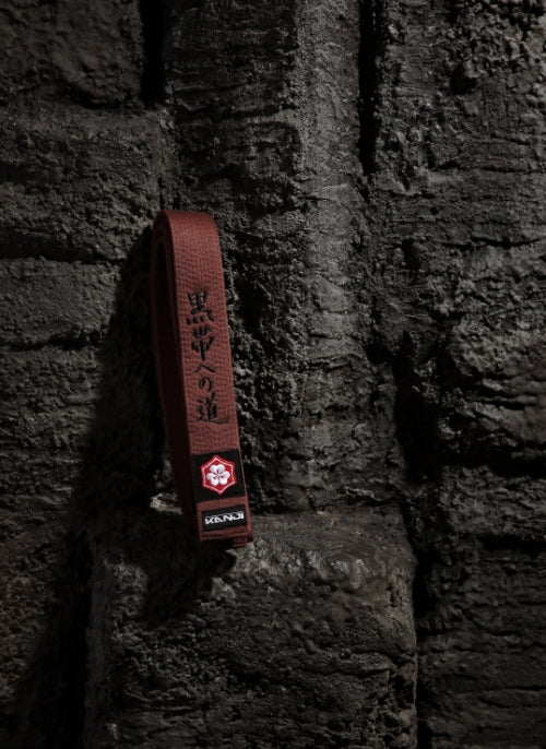THE ROAD TO BLACK EDITION — ORIGINAL brown belt with black embroidery