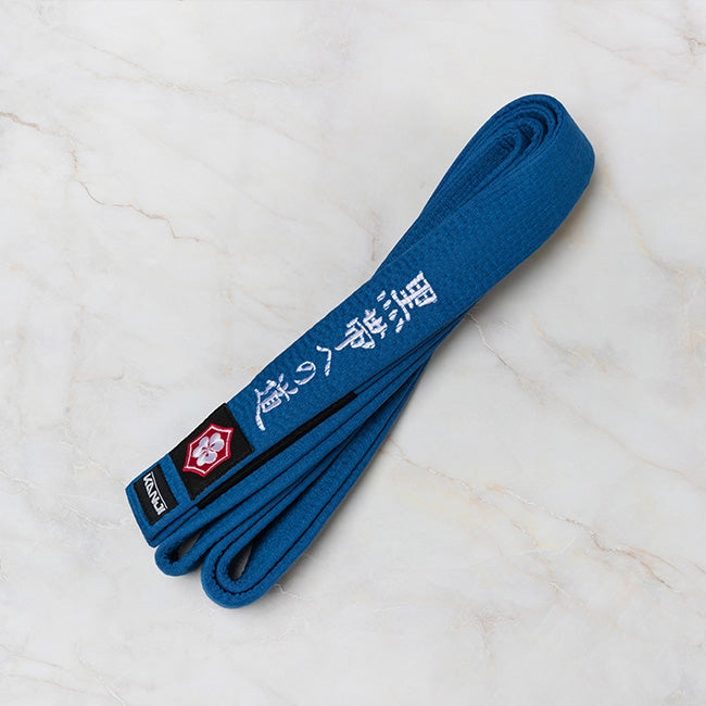 THE ROAD TO BLACK EDITION — ORIGINAL blue belt with white embroidery
