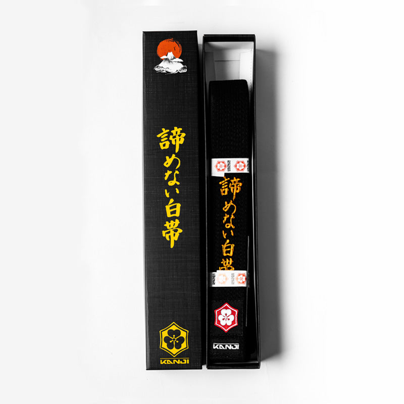 A WHITE BELT WHO NEVER QUIT EDITION — ORIGINAL black belt detail